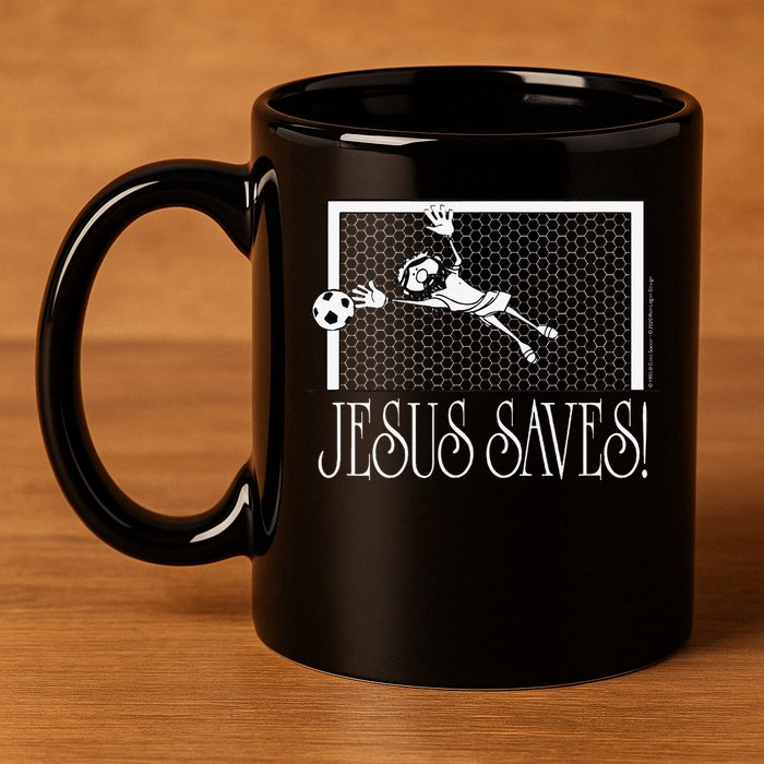 Jesus Saves Soccer 11oz C Handle Ceramic Mug