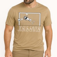Jesus Saves Soccer Cooling Performance Crew T-Shirt