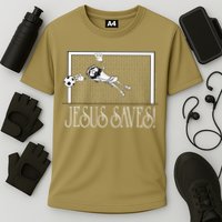 Jesus Saves Soccer Cooling Performance Crew T-Shirt