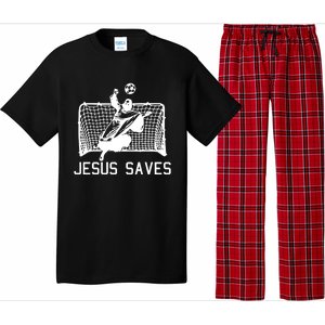 Jesus Saves Soccer Christmas Funny Football Goalie Christian Meaningful Gift Pajama Set