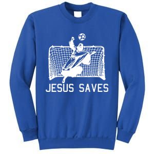 Jesus Saves Soccer Christmas Funny Football Goalie Christian Meaningful Gift Sweatshirt