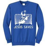 Jesus Saves Soccer Christmas Funny Football Goalie Christian Meaningful Gift Sweatshirt