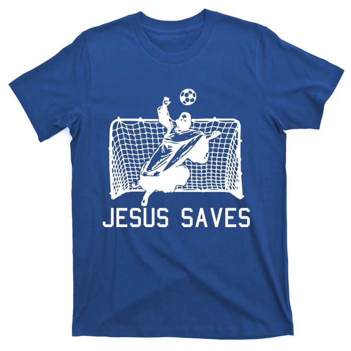 Jesus Saves Soccer Christmas Funny Football Goalie Christian Meaningful Gift T-Shirt