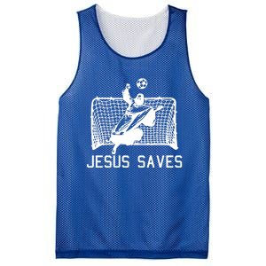 Jesus Saves Soccer Christmas Funny Football Goalie Christian Meaningful Gift Mesh Reversible Basketball Jersey Tank