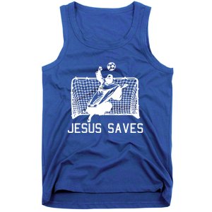 Jesus Saves Soccer Christmas Funny Football Goalie Christian Meaningful Gift Tank Top