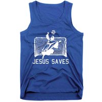 Jesus Saves Soccer Christmas Funny Football Goalie Christian Meaningful Gift Tank Top