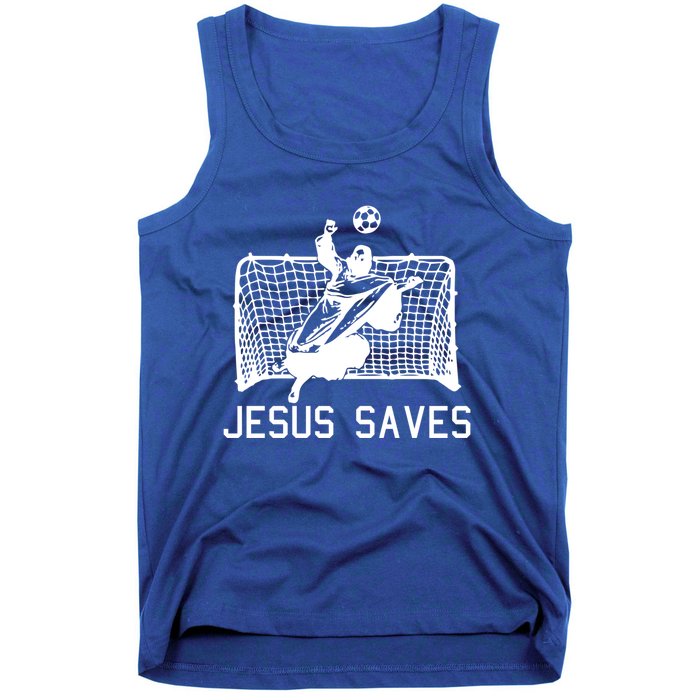 Jesus Saves Soccer Christmas Funny Football Goalie Christian Meaningful Gift Tank Top