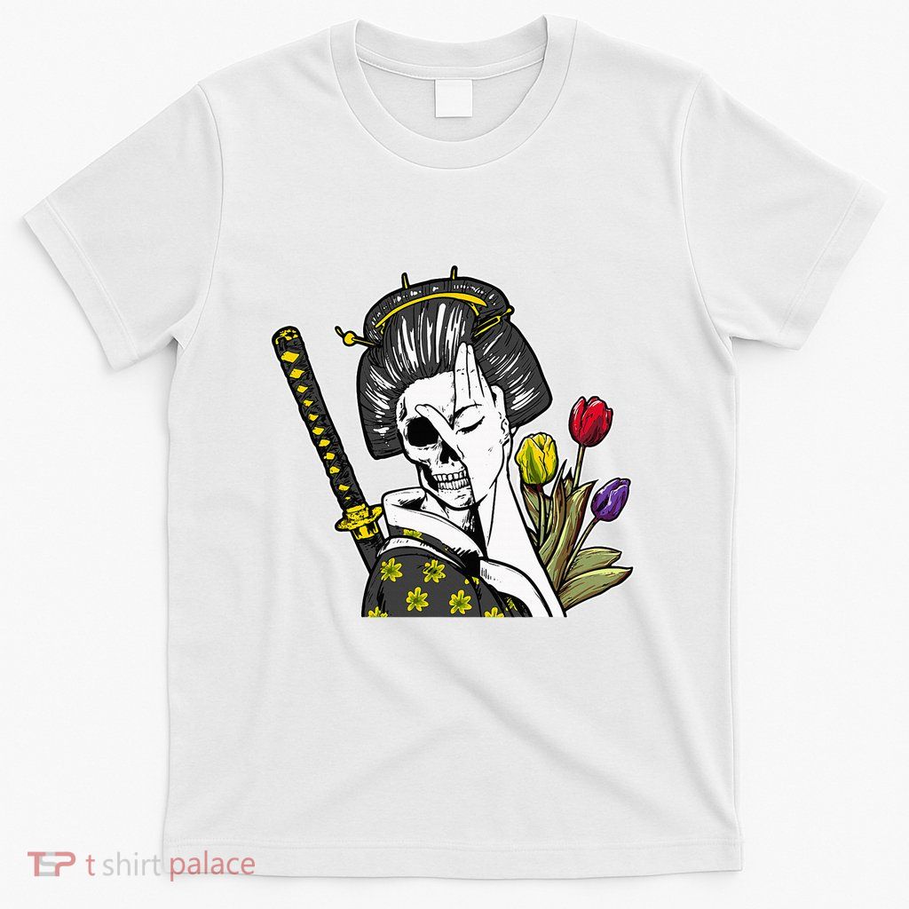 Japanese Skeleton Samurai Geisha T-Shirt
