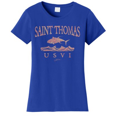 Jcombs: Saint Thomas Usvi Yellowfin Tuna Over Waves Gift Women's T-Shirt