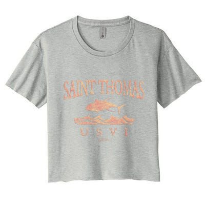 Jcombs: Saint Thomas Usvi Yellowfin Tuna Over Waves Gift Women's Crop Top Tee