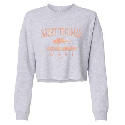 Jcombs: Saint Thomas Usvi Yellowfin Tuna Over Waves Gift Cropped Pullover Crew