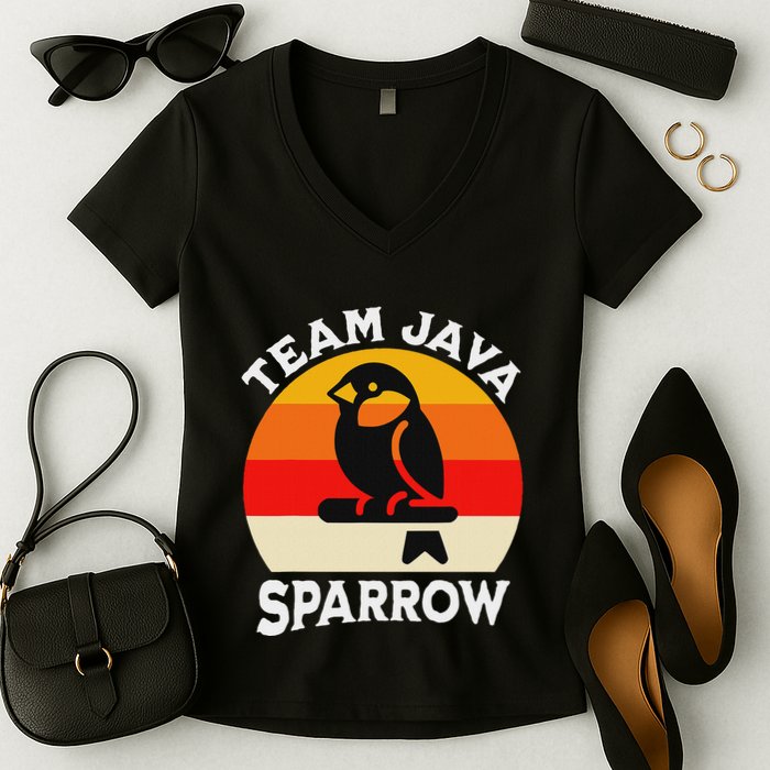 Java Sparrow Team Java Sparrow Women's V-Neck T-Shirt