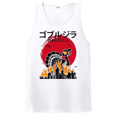 Japanese Style Turkey Day Thanksgiving Gobblezilla PosiCharge Competitor Tank