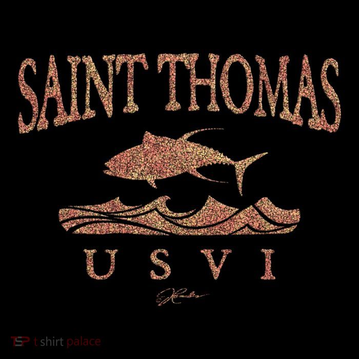 Jcombs: Saint Thomas Usvi Yellowfin Tuna Over Waves Gift Sustainable Bucket Hat