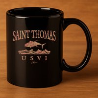 Jcombs: Saint Thomas Usvi Yellowfin Tuna Over Waves Gift 11oz C Handle Ceramic Mug