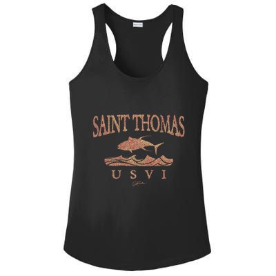 Jcombs: Saint Thomas Usvi Yellowfin Tuna Over Waves Gift Ladies PosiCharge Competitor Racerback Tank