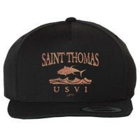 Jcombs: Saint Thomas Usvi Yellowfin Tuna Over Waves Gift Wool Snapback Cap