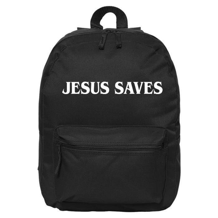 Jesus Saves Theres Power In The Name Of Jesus Acts 4:12 Front And Back 16 in Basic Backpack