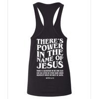 Jesus Saves Theres Power In The Name Of Jesus Acts 4:12 Front And Back Womens Tank Top