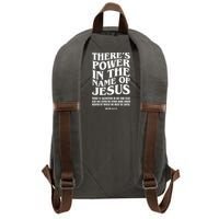 Jesus Saves Theres Power In The Name Of Jesus Acts 4:12 Front And Back Cotton Canvas Backpack