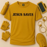Jesus Saves Theres Power In The Name Of Jesus Acts 4:12 Front And Back Performance Shirt