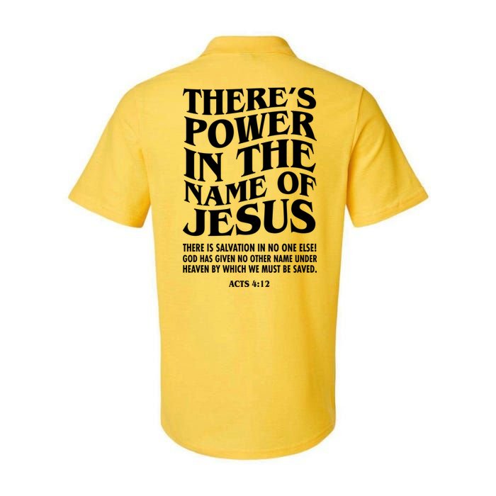 Jesus Saves Theres Power In The Name Of Jesus Acts 4:12 Front And Back Polo