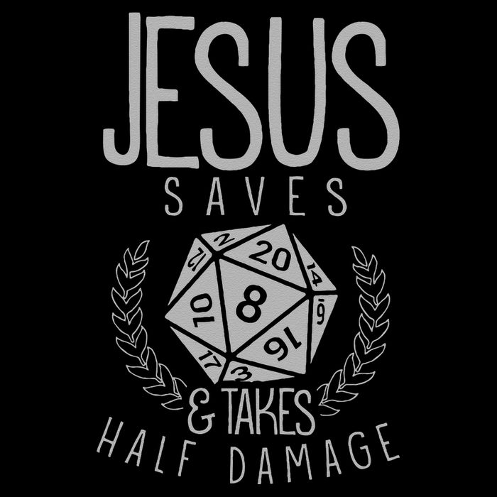Jesus Saves & Takes Half Damage Funny. Dice 16 in Basic Backpack
