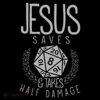 Jesus Saves & Takes Half Damage Funny. Dice Youth Performance Sprint T-Shirt