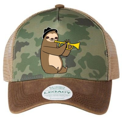 Jazz Sloth Trumpet Funny Musician Cute Animal Playing Legacy Tie Dye Trucker Hat