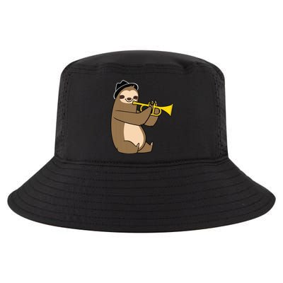 Jazz Sloth Trumpet Funny Musician Cute Animal Playing Cool Comfort Performance Bucket Hat