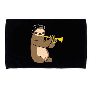 Jazz Sloth Trumpet Funny Musician Cute Animal Playing Microfiber Hand Towel