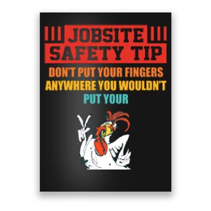 Jobsite Safety Tip DonT Put Your Fingers Retro Design Poster