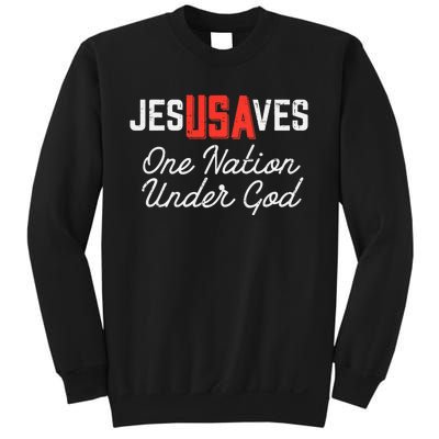 Jesus Saves Usa One Nation Under God Jesus Christian Gift Sweatshirt