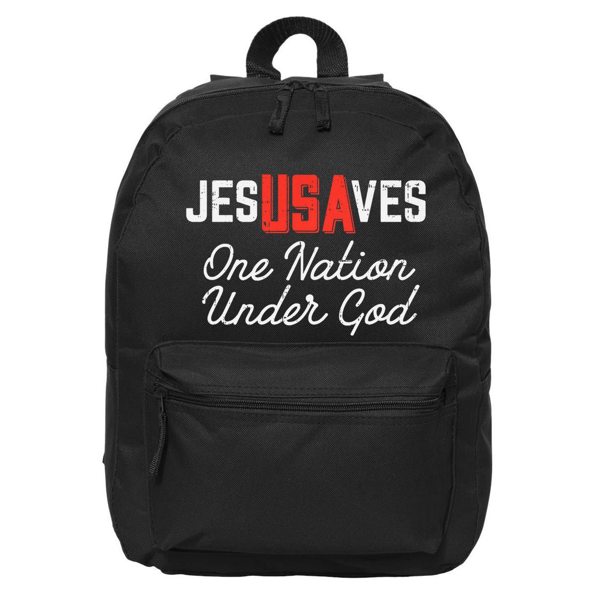 Jesus Saves Usa One Nation Under God Jesus Christian Gift 16 in Basic Backpack