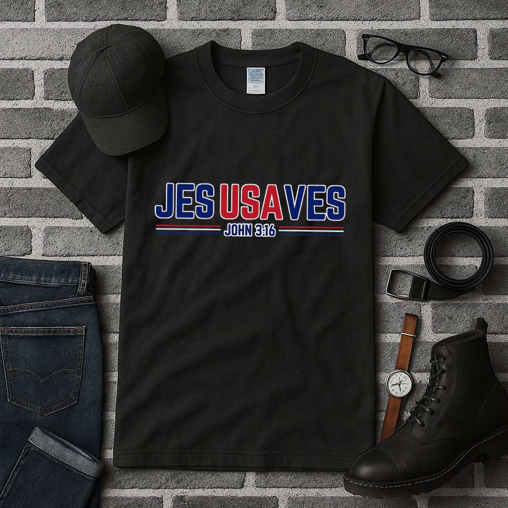 Jesus Saves Usa Christian Patriotic Jesusaves Tall T-Shirt