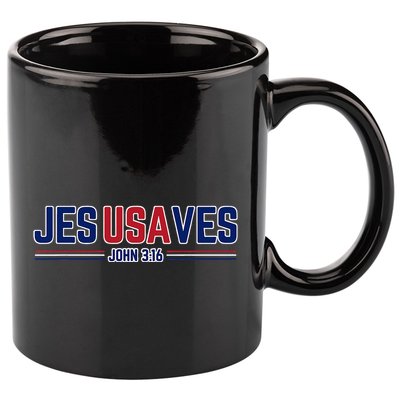 Jesus Saves Usa Christian Patriotic Jesusaves 11oz C Handle Ceramic Mug