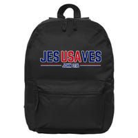 Jesus Saves Usa Christian Patriotic Jesusaves 16 in Basic Backpack