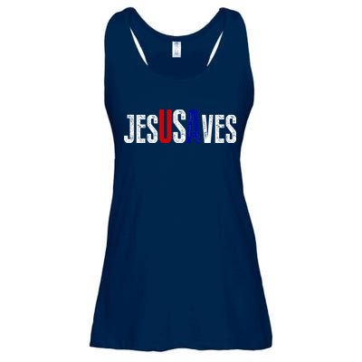 Jesus Saves USA  Ladies Essential Flowy Tank
