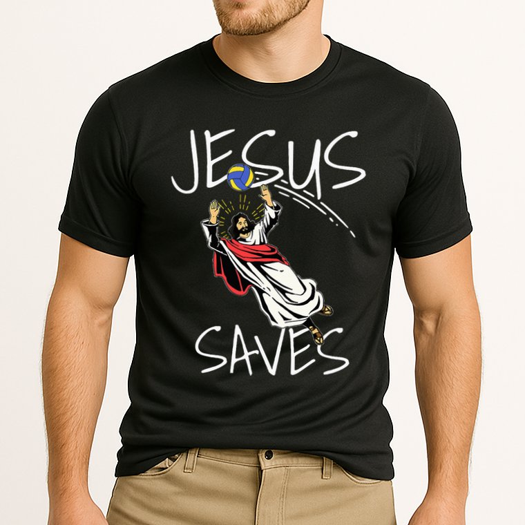 Jesus Saves Volleyball Gift Volleyball Team Cooling Performance Crew T-Shirt