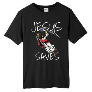 Jesus Saves Volleyball Gift Volleyball Team Tall Fusion ChromaSoft Performance T-Shirt