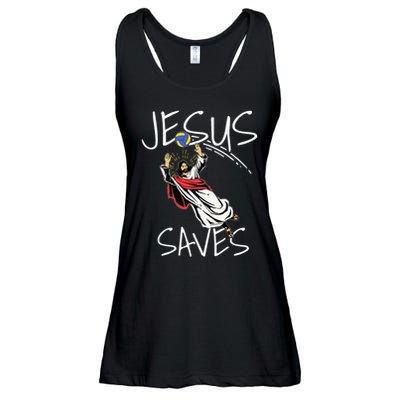 Jesus Saves Volleyball Gift Volleyball Team Ladies Essential Flowy Tank