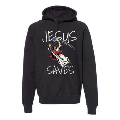 Jesus Saves Volleyball Gift Volleyball Team Premium Hoodie