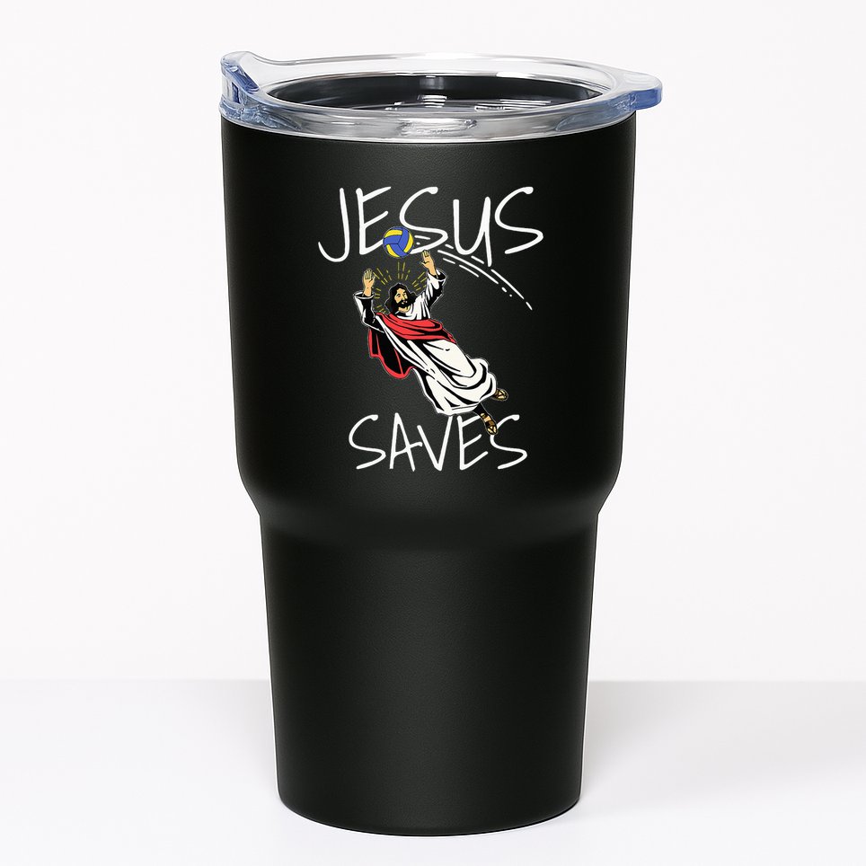 Jesus Saves Volleyball Gift Volleyball Team Tumbler
