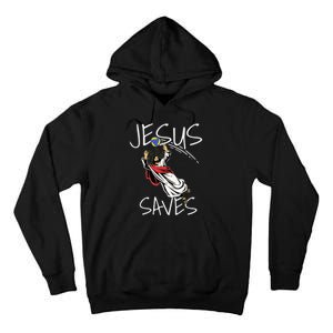 Jesus Saves Volleyball Gift Volleyball Team Tall Hoodie