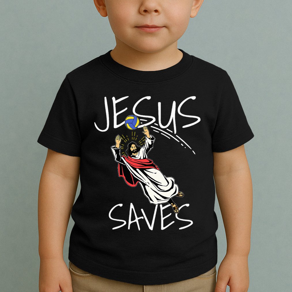 Jesus Saves Volleyball Gift Volleyball Team Toddler T-Shirt