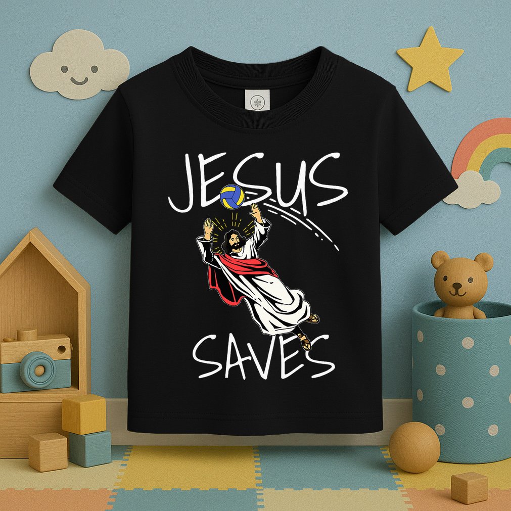 Jesus Saves Volleyball Gift Volleyball Team Toddler T-Shirt