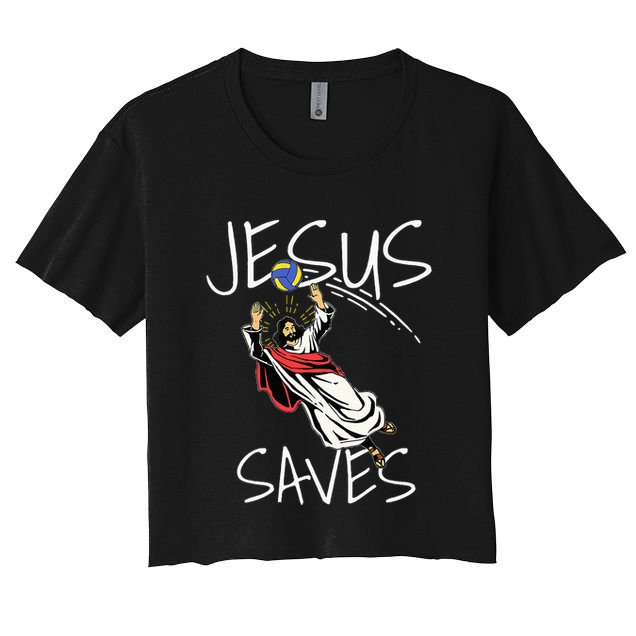 Jesus Saves Volleyball Gift Volleyball Team Crop Top