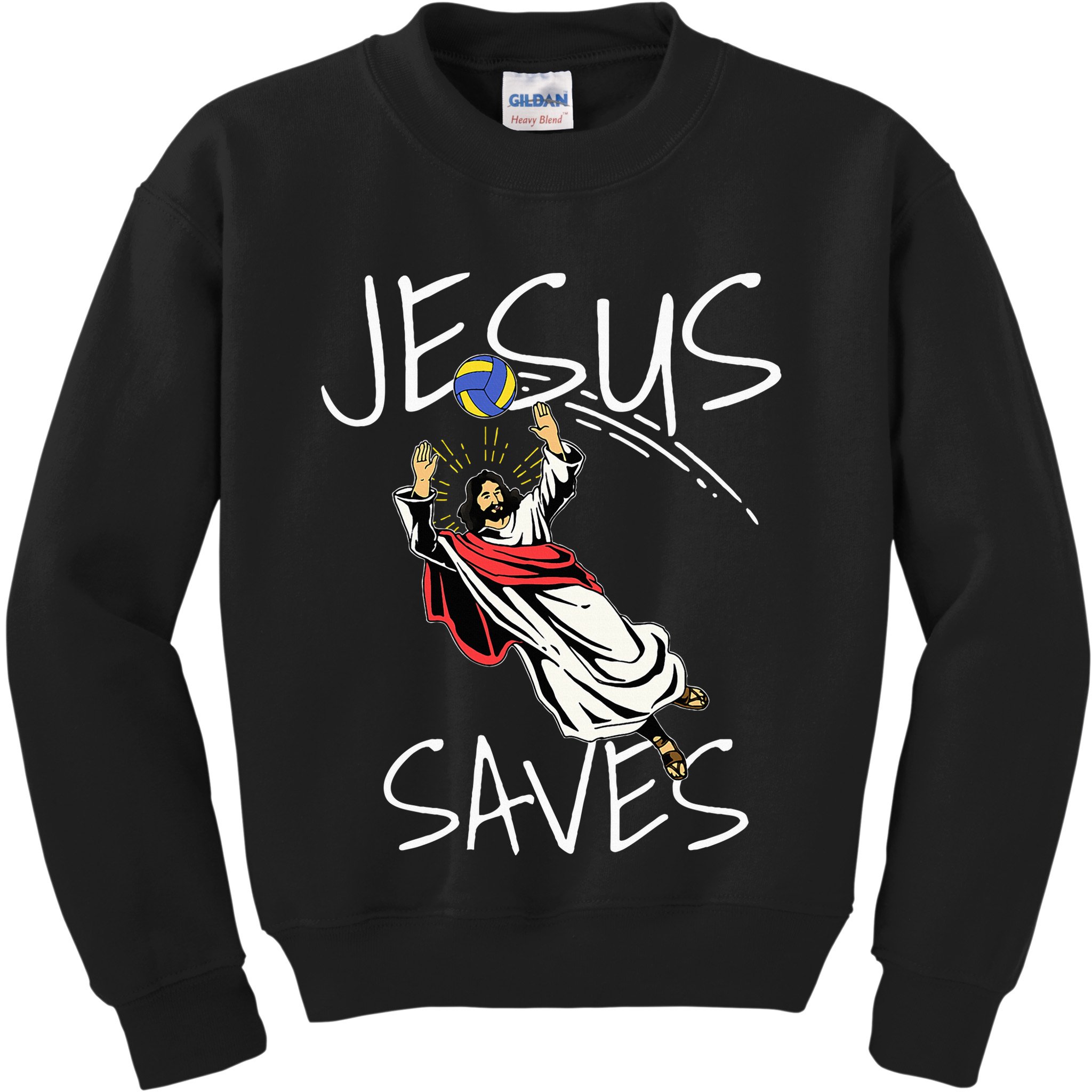 Jesus Saves Volleyball Gift Volleyball Team Kids Sweatshirt