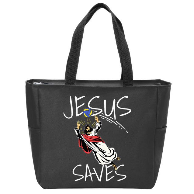 Jesus Saves Volleyball Gift Volleyball Team Zip Tote Bag