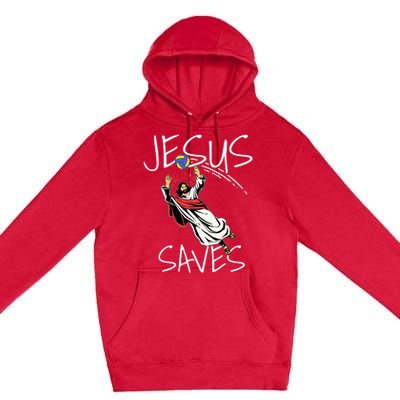 Jesus Saves Volleyball Gift Volleyball Team Premium Pullover Hoodie